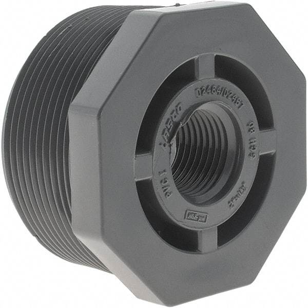 Value Collection - 2 x 1/2" PVC Plastic Pipe Reducer Bushing - MIPT x FIPT End Connections - Exact Tool & Supply
