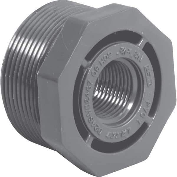 Value Collection - 1-1/2 x 1/2" PVC Plastic Pipe Bushing - MIPT x FIPT End Connections - Exact Tool & Supply