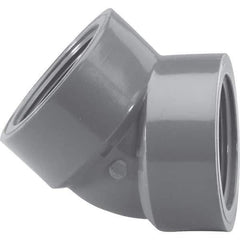 Value Collection - 1-1/2" PVC Plastic Pipe 45° Elbow - FIPT x FIPT End Connections - Exact Tool & Supply