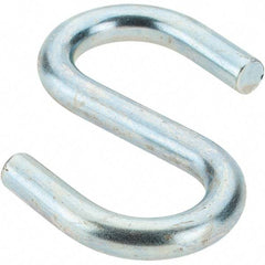 Value Collection - Trade Size 526, Carbon Steel Bright Zinc S-Hook - 189 Lb Capacity, 1/4" Wire, 2-1/4" OAL - Exact Tool & Supply