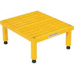 Vestil - 9" High x 19" Wide x 24" Deep, Yellow Step Stand - Steel, 500 Lb Capacity - Exact Tool & Supply