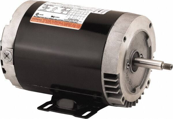 US Motors - 3 hp, ODP Enclosure, No Thermal Protection, 3,535 RPM, 208-230/460 Volt, 60 Hz, Three Phase Standard Efficient Motor - Size 56 Frame, C-Face Mount, 1 Speed, Ball Bearings, 8.6-8.4/3.8 Full Load Amps, F Class Insulation, CCW Lead End - Exact Tool & Supply