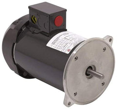 US Motors - 3/4 hp, TEFC Enclosure, Manual Thermal Protection, 1,725 RPM, 115/230 Volt, 60 Hz, Industrial Electric AC/DC Motor - Size 56 Frame, Rigid Mount, 1 Speed, Ball Bearings, 11.4/5.7 Full Load Amps, B Class Insulation, Reversible - Exact Tool & Supply