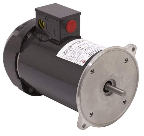 US Motors - 1.5 hp, TEFC Enclosure, Manual Thermal Protection, 1,725 RPM, 115/230 Volt, 60 Hz, Industrial Electric AC/DC Motor - Size 56 Frame, Rigid Base Mount, 1 Speed, Ball Bearings, 16.2/8.1 Full Load Amps, B Class Insulation, Reversible - Exact Tool & Supply