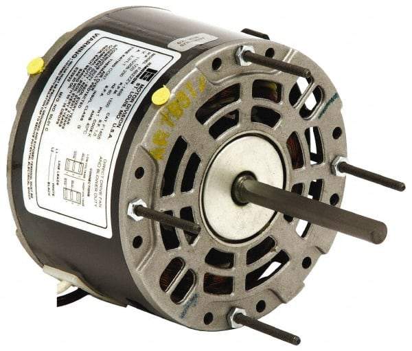 US Motors - 1/3 hp, OAO Enclosure, Auto Thermal Protection, 825 RPM, 208-230 Volt, 60 Hz, Industrial Electric AC/DC Motor - Size 48 Frame, Hub Mount, 1 Speed, Ball Bearings, 2.7 Full Load Amps, B Class Insulation, Reversible - Exact Tool & Supply