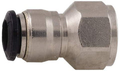 Alpha Technologies - 3mm Outside Diam, M5 Metric, Nickel Plated Brass Push-to-Connect Tube Female Connector - 250 Max psi, Tube to Female BSPP Connection, Buna O-Ring - Exact Tool & Supply