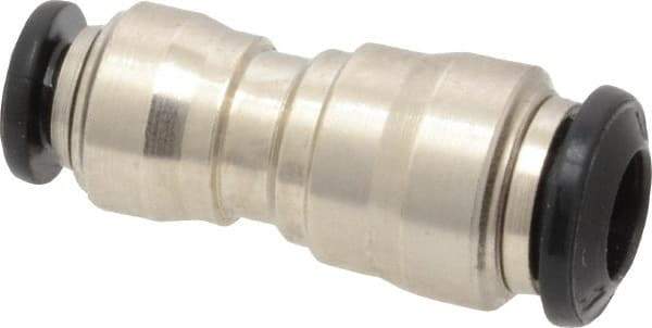 Alpha Technologies - 6 x 4mm Outside Diam, Nickel Plated Brass Push-to-Connect Tube Union - 250 Max psi, Tube to Tube Connection, Buna O-Ring - Exact Tool & Supply