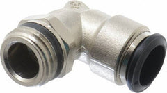 Alpha Technologies - 14mm Outside Diam, 1/2 Universal, Nickel Plated Brass Push-to-Connect Tube Male Swivel Elbow - 250 Max psi, Tube to Universal Thread Connection, Buna O-Ring - Exact Tool & Supply