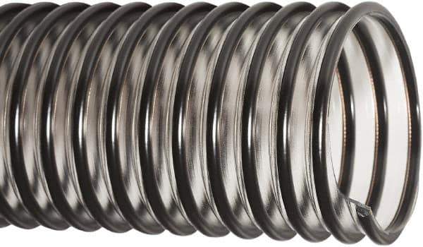 Flexaust - 1" ID, 29 Hg Vac Rating, 50 psi, Polyurethane Vacuum & Duct Hose - 25' Long, Clear/Black, 1-1/2" Bend Radius, -40 to 200°F - Exact Tool & Supply