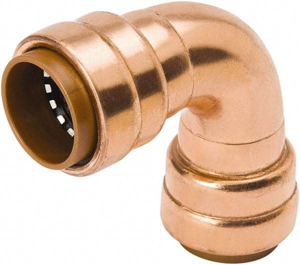 B&K Mueller - 3/4" Tube OD, Metal Push-to-Connect Tube Union Elbow - Tube to Tube Connection, 200 Max psi, Rubber O-Ring - Exact Tool & Supply