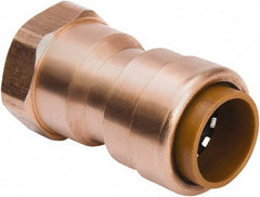 B&K Mueller - 3/4" Outside Diam, Metal Push-to-Connect Tube Female Connector - 200 Max psi, Tube to Female NPT Connection, Rubber O-Ring - Exact Tool & Supply