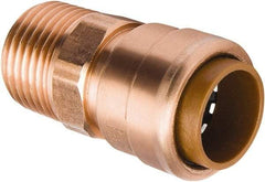 B&K Mueller - 3/4" Outside Diam, Metal Push-to-Connect Tube Male Connector - 200 Max psi, Tube to Male NPT Connection, Rubber O-Ring - Exact Tool & Supply