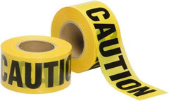 Ability One - 1,000' Long x 3" Wide Roll, Polyethylene, Black & Yellow Barricade Tape - Message: CAUTION - Exact Tool & Supply