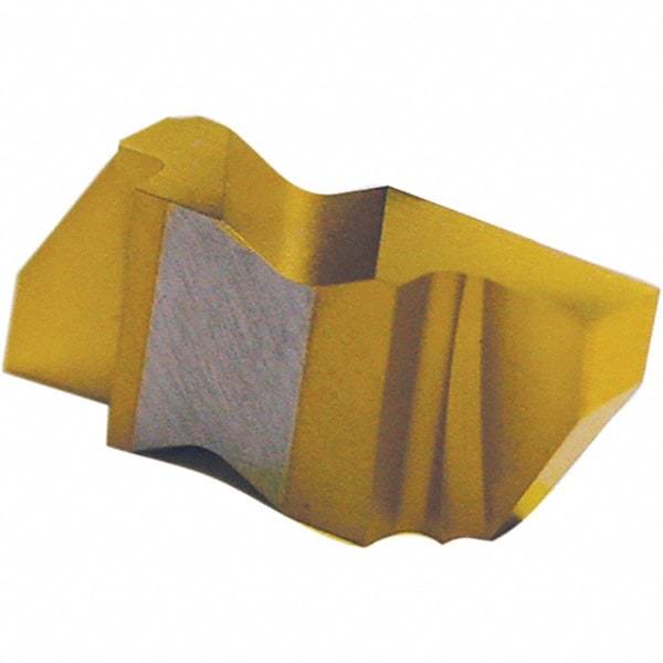 Tool-Flo - 3142FLG Grade AC50, 3.61mm Cutting Width Carbide Grooving Insert - 4.57mm Max Depth of Cut, Right Hand, 0.005 to 0.01" Corner Radius, TiAlN Finish - Exact Tool & Supply