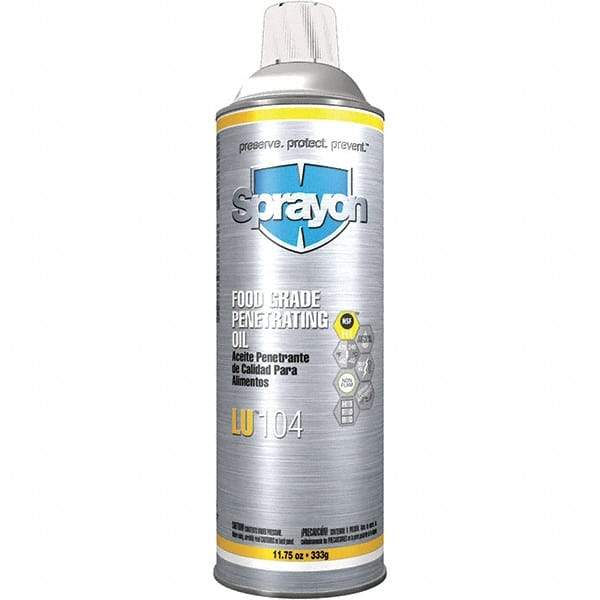 Sprayon - 20 oz Aerosol Spray Lubricant - Clear, -40°F to 475°F, Food Grade - Exact Tool & Supply