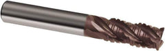 Guhring - 5/8", 2-1/4" LOC, 5/8" Shank Diam, 5" OAL, 4 Flute, Solid Carbide Square End Mill - Single End, Nano-A Finish, Spiral Flute, 36/38° Helix, Centercutting, Right Hand Cut, Right Hand Flute, Series 4262 - Exact Tool & Supply
