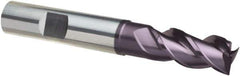 Guhring - 5/16", 13/16" LOC, 5/16" Shank Diam, 2-1/2" OAL, 3 Flute, Solid Carbide Square End Mill - Single End, FIREX Finish, Spiral Flute, 41/43/45° Helix, Centercutting, Right Hand Cut, Right Hand Flute, Series 4254 - Exact Tool & Supply