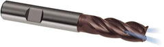 Guhring - 25mm, 45mm LOC, 25mm Shank Diam, 121mm OAL, 4 Flute, Solid Carbide Square End Mill - Single End, Nano-A Finish, Spiral Flute, 36/38° Helix, Centercutting, Right Hand Cut, Right Hand Flute, Series 6701 - Exact Tool & Supply