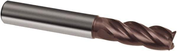 Guhring - 3/4", 1-1/2" LOC, 3/4" Shank Diam, 5" OAL, 4 Flute, Solid Carbide Square End Mill - Single End, Nano-A Finish, Spiral Flute, 36/38° Helix, Centercutting, Right Hand Cut, Right Hand Flute, Series 4260 - Exact Tool & Supply