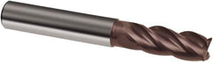 Guhring - 3/4", 1-1/2" LOC, 3/4" Shank Diam, 5" OAL, 4 Flute, Solid Carbide Square End Mill - Single End, Nano-A Finish, Spiral Flute, 36/38° Helix, Centercutting, Right Hand Cut, Right Hand Flute, Series 4260 - Exact Tool & Supply