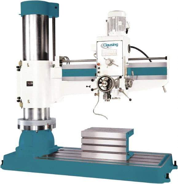 Clausing - 62.2" Swing, Geared Head Radial Arm Drill Press - 12 Speed, 7-1/2 hp, Three Phase - Exact Tool & Supply