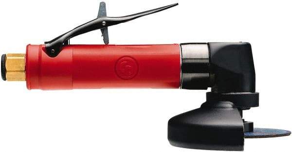 Chicago Pneumatic - 4" Wheel Diam, 13,500 RPM, Pneumatic Angle & Disc Grinder - 3/8-24 Spindle, 17.6 CFM, Rear Exhaust - Exact Tool & Supply