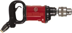 Chicago Pneumatic - 5/8" Keyed Chuck - D-Handle with Side Handle, 800 RPM, 20 LPS, 1 hp - Exact Tool & Supply
