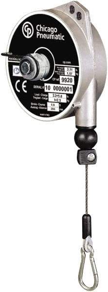 Chicago Pneumatic - 8.8 Lb Load Capacity, 6-1/2' Travel Distance, Tool Balancer - Stainless Steel Cable, Aluminum Housing, Tension Adjustment, Locking Mechanism - Exact Tool & Supply