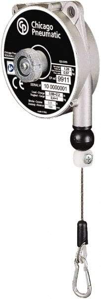 Chicago Pneumatic - 2.2 Lb Load Capacity, 5.2' Travel Distance, Tool Balancer - Stainless Steel Cable, Aluminum Housing, Tension Adjustment, Locking Mechanism - Exact Tool & Supply