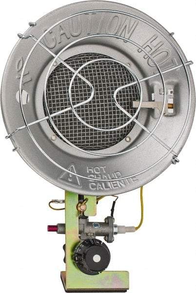 GHP GROUP - 10 to 15,000 BTU Rating, Propane Forced Air Heater - 15 Sq Ft Max Heating Area, (1) 1 Lb or 20 Lb Tank Capacity, Fuel with LP Gas - Exact Tool & Supply