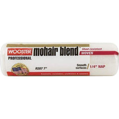 Wooster Brush - 1/4" Nap, 7" Wide Paint Roller Cover - Smooth Texture, Mohair Blend - Exact Tool & Supply