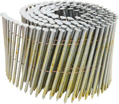 Stanley Bostitch - 11 Gauge 0.131" Shank Diam 3-1/2" Long Framing Nails for Power Nailers - Steel, Galvanized Finish, Smooth Shank, Coil Wire Collation, Round Head, Diamond Point - Exact Tool & Supply