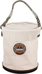 Ergodyne - 1 Pocket White Canvas Bucket Tool Organizer - 12-1/2" Wide x 12-1/2" Deep x 15" High - Exact Tool & Supply
