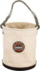 Ergodyne - 1 Pocket White Canvas Bucket Tool Organizer - 12-1/2" Wide x 12-1/2" Deep x 15" High - Exact Tool & Supply