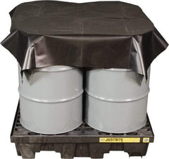 Justrite - 240" Long x 120" Wide Vinyl Tarp & Dust Cover - Black, Grommet - Exact Tool & Supply