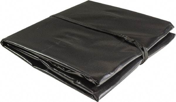 Justrite - 60" Long x 60" Wide Vinyl Tarp & Dust Cover - Black, Grommet - Exact Tool & Supply