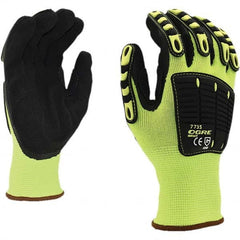 Cordova - Size L (9) Nitrile Coated Polyester, TPR & Nitrile Impact High Visibility Work Gloves - Exact Tool & Supply