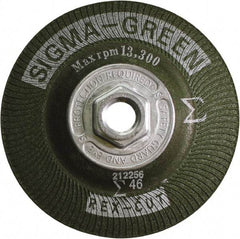 Rex Cut Product - 46 Grit, 4-1/2" Wheel Diam, Type 27 Depressed Center Wheel - Zirconia Alumina/Aluminum Oxide Blend - Exact Tool & Supply