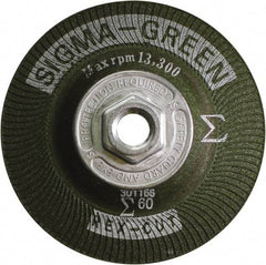 Rex Cut Product - 60 Grit, 4-1/2" Wheel Diam, Type 27 Depressed Center Wheel - Zirconia Alumina/Aluminum Oxide Blend - Exact Tool & Supply