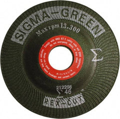 Rex Cut Product - 46 Grit, 4-1/2" Wheel Diam, 7/8" Arbor Hole, Type 27 Depressed Center Wheel - Zirconia Alumina/Aluminum Oxide Blend - Exact Tool & Supply