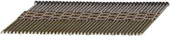 DeWALT - 30 Gauge 0.131" Shank Diam 3-1/4" Long Framing Nails for Power Nailers - Steel, Galvanized Finish, Smooth Shank, Angled Stick Paper Tape Collation, Round Head, Diamond Point - Exact Tool & Supply