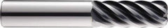 SGS - 3/8", 6 Flute, Single End, Solid Carbide, 0.015" Corner Radius End Mill - 4" OAL, 41° Helix, Right Hand Flute, 1/2" LOC, Right Hand Cut, 2-1/8" Extended Reach - Exact Tool & Supply