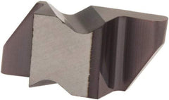 Tool-Flo - 4062FLR Grade AC3, 1/8" Cutting Width Carbide Grooving Insert - 1/4" Max Depth of Cut, Right Hand, 1/16" Corner Radius, AlTiN Finish - Exact Tool & Supply