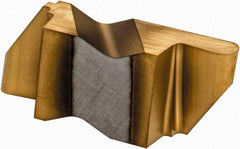 Hertel - 3047IR Grade HC120, 2.39mm Cutting Width Carbide Grooving Insert - 4.57mm Max Depth of Cut, Right Hand, 0.047" Corner Radius, TiN Finish - Exact Tool & Supply