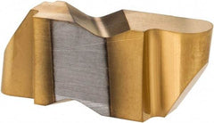 Hertel - 3078IR Grade HC120, 3.96mm Cutting Width Carbide Grooving Insert - 4.57mm Max Depth of Cut, Right Hand, 0.078" Corner Radius, TiN Finish - Exact Tool & Supply