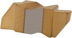 Hertel - 3031IR Grade HC335, 1.57mm Cutting Width Carbide Grooving Insert - 3.18mm Max Depth of Cut, Right Hand, 0.031" Corner Radius, TiN Finish - Exact Tool & Supply