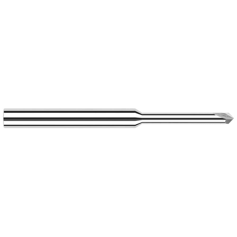 Harvey Tool - 5/64" Diam 90°/90° 2-Flute Single End Solid Carbide Chamfer Mill - Exact Tool & Supply