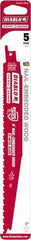 Freud - 9" Long x 1" Thick, Bi-Metal Reciprocating Saw Blade - Tapered Profile, 6 to 12 TPI, Toothed Edge, Universal Shank - Exact Tool & Supply