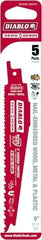 Freud - 6" Long x 0.98" Thick, Bi-Metal Reciprocating Saw Blade - Tapered Profile, 8 to 14 TPI, Toothed Edge, Universal Shank - Exact Tool & Supply