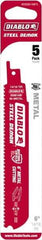 Freud - 6" Long x 0.98" Thick, Bi-Metal Reciprocating Saw Blade - Straight Profile, 14 to 18 TPI, Toothed Edge, Universal Shank - Exact Tool & Supply